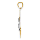 14k and White Rhodium Polished Mariners Crucifix Pendant K6330