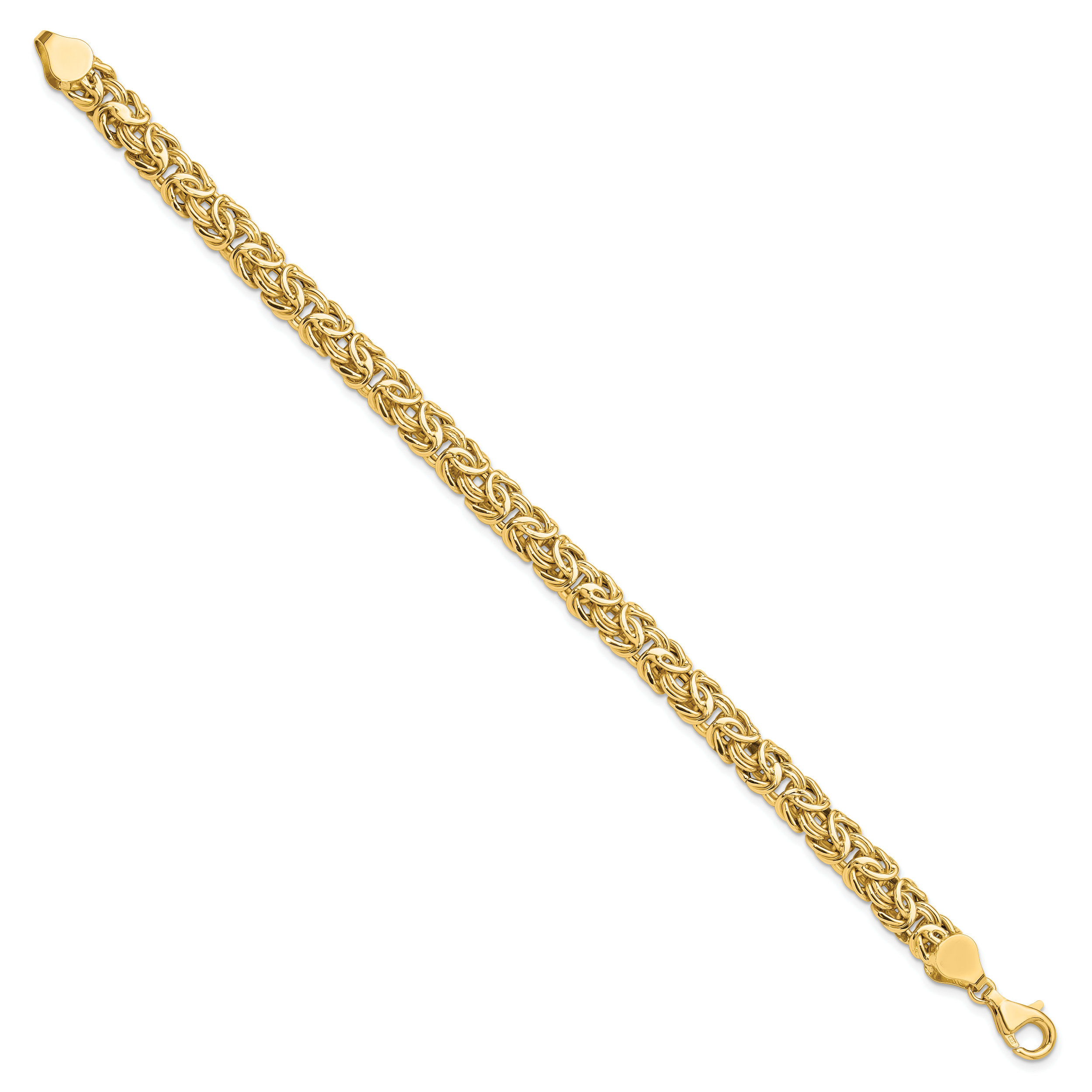 14K Polished 7.75mm Fancy Byzantine Link 8 inch Bracelet SF2731