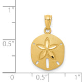 14k Satin Diamond-cut Sand Dollar Pendant K6070