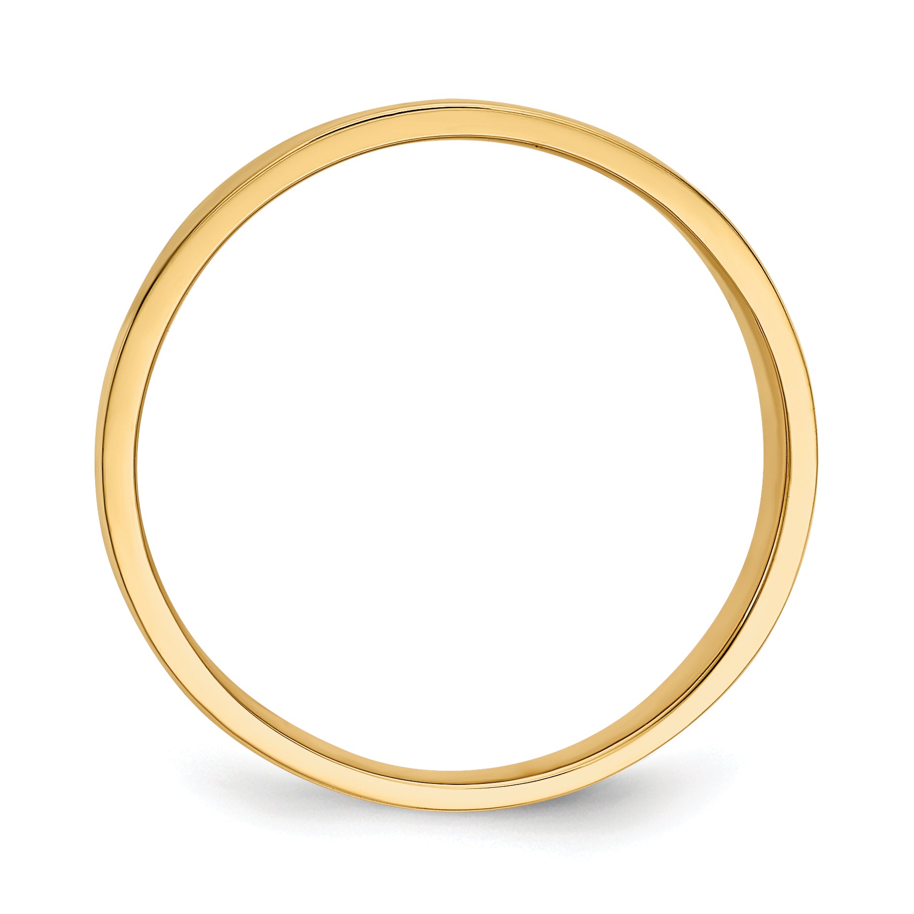 14K 15mm Flat-top Tapered Cigar Band Ring K4632