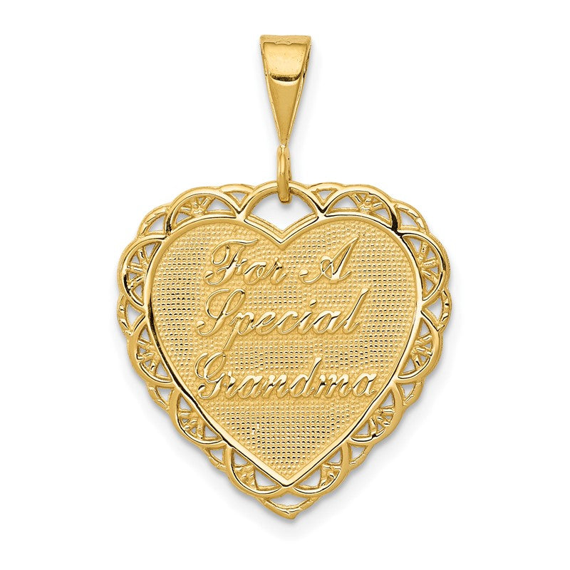 14k Reversible FOR A SPECIAL GRANDMA / SO MANY HEARTS Pendant C1707