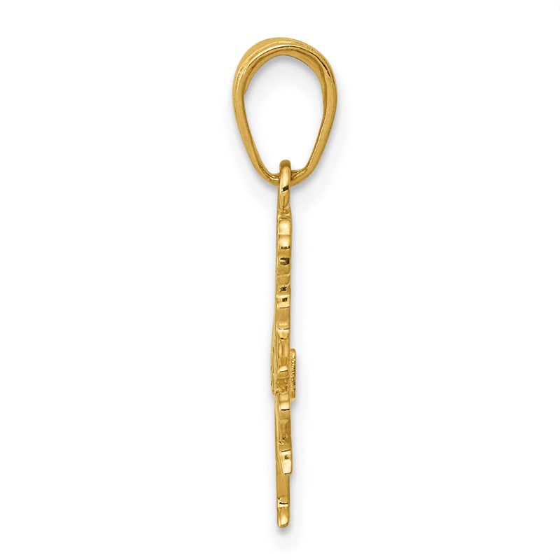14k Cheerleader with Pom-Poms Pendant C3552