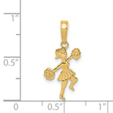 14k Cheerleader with Pom-Poms Pendant C3552