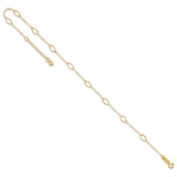 14k Textured Oval Shapes 9 inch Plus 1 inch Extender - Total 10 inch Anklet ANK223