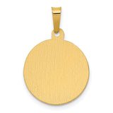 14K Polished Satin Hollow Spanish Divino Nino Round Medal Pendant XR1670