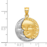 14k Two-tone Sun and Moon Charm D8
