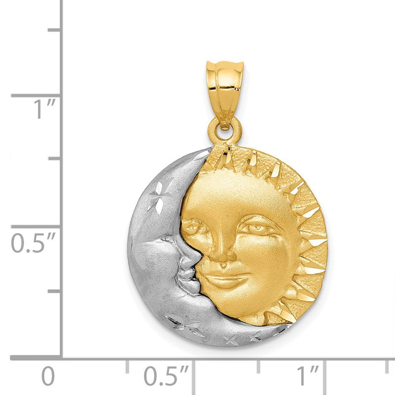 14k Two-tone Sun and Moon Charm D8