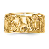 14k Lucky Symbols Cut Out 9mm Band R646