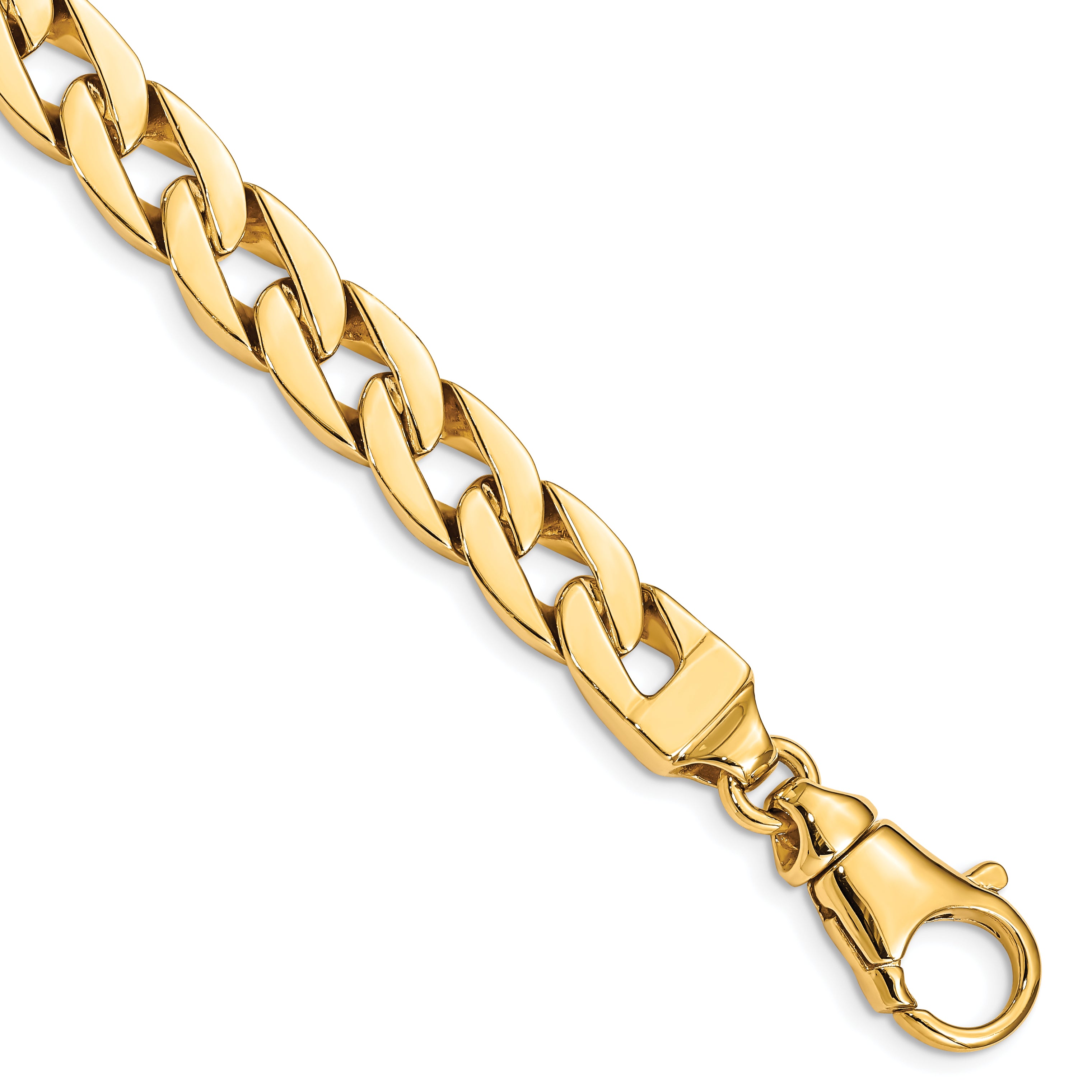 14K 20 inch 9mm Hand Polished Fancy Link with Fancy Lobster Clasp Chain LK374