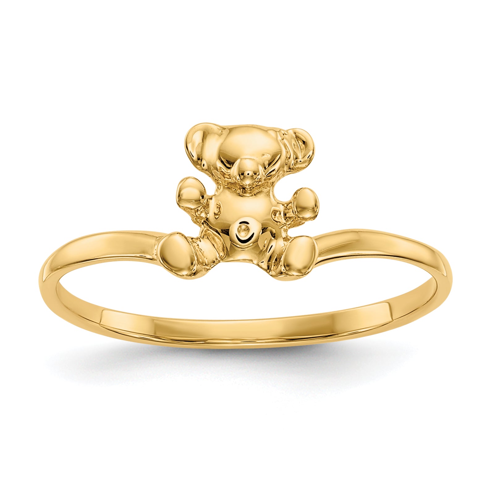 14k Polished Teddy Bear Size 5 Baby / Childs Ring R194