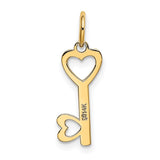 14K Polished Hearts Key Charm XCH529
