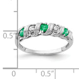 14k White Gold 2.75mm Emerald and A Diamond Twist Ring Y4719E/A