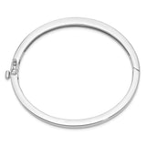 14k White Gold 5.3mm Polished Solid Hinged Oval Bangle Bracelet XB259