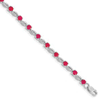 14k White Gold Complete Round Emerald Fancy Link 7 inch Bracelet BM4480