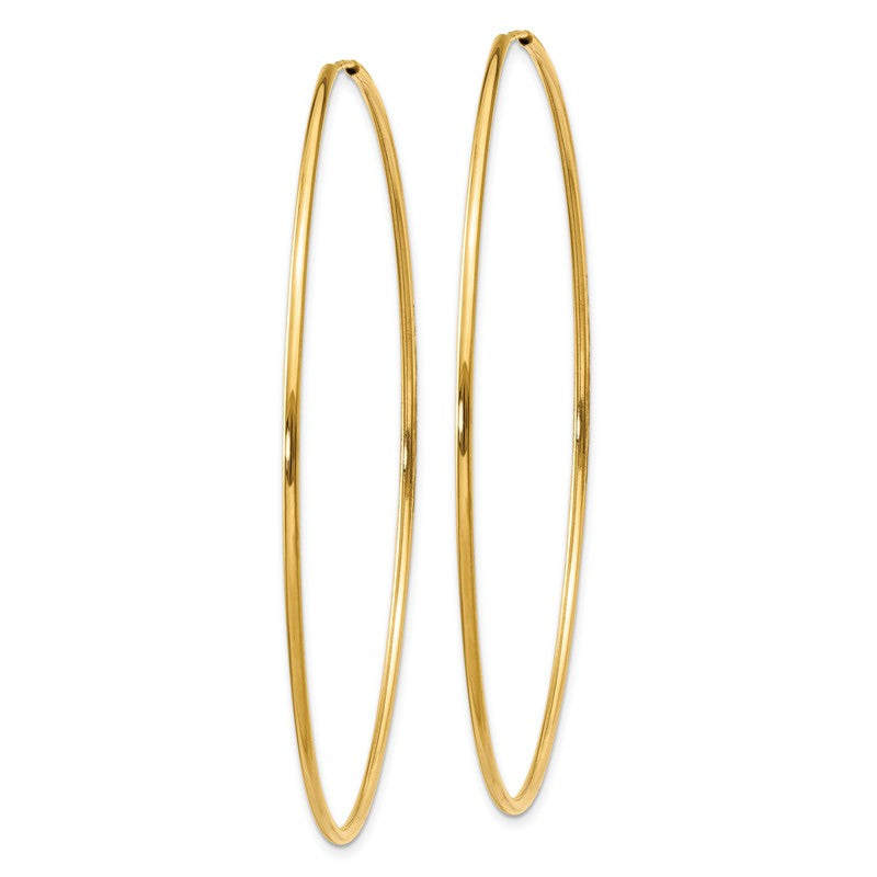 14k 1.2x60mm Polished Endless Tube Hoop Earrings XY1214