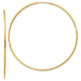 14k 1.2x60mm Polished Endless Tube Hoop Earrings XY1214