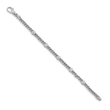 14k White Gold Complete 1 carat Round AA Diamond Bezel Curb Link 7 inch Bracelet X2959WAA