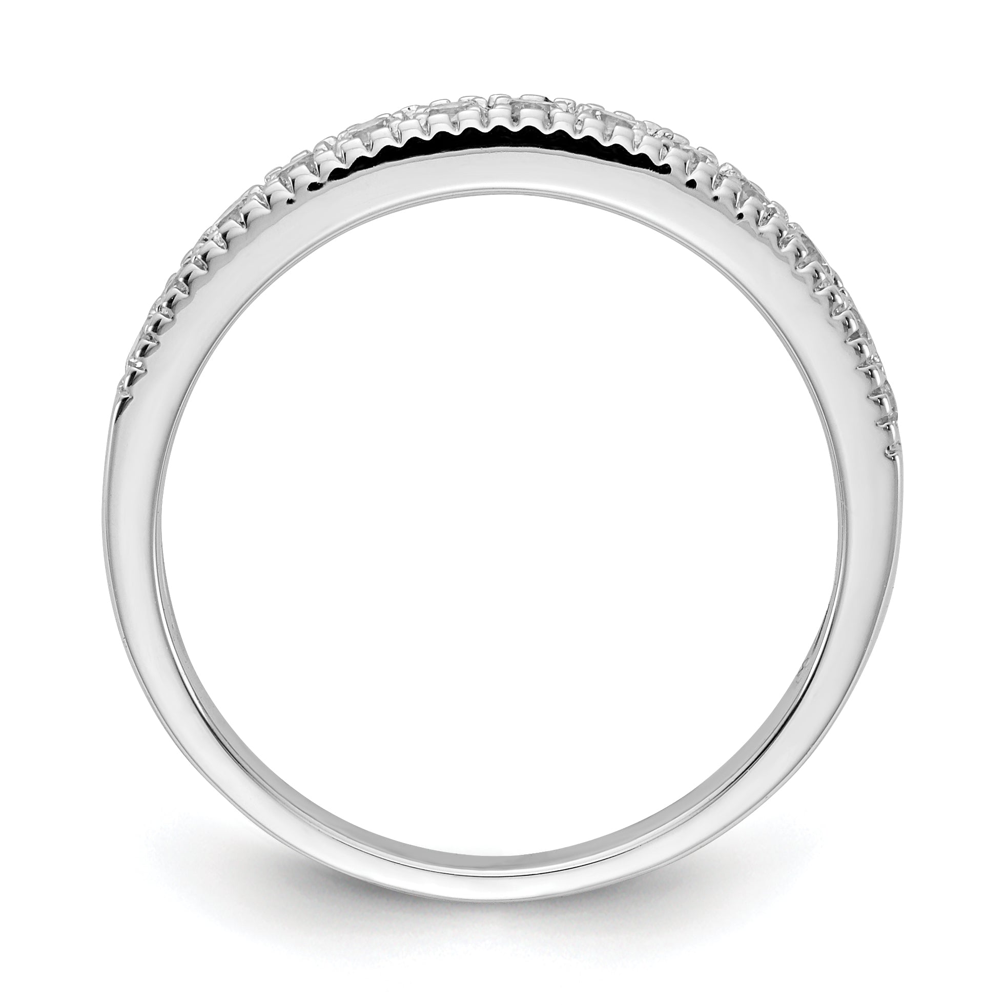 14k White Gold 3mm 3/8 carat Diamond Beaded Edge Band RM5628