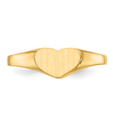 14k 7.5x5.5mm Closed Back Heart Signet Ring CH196