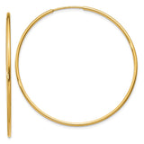 14k 1.2x40mm Polished Endless Tube Hoop Earrings XY1211