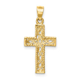 14K Polished Braided Cross Pendant D4642