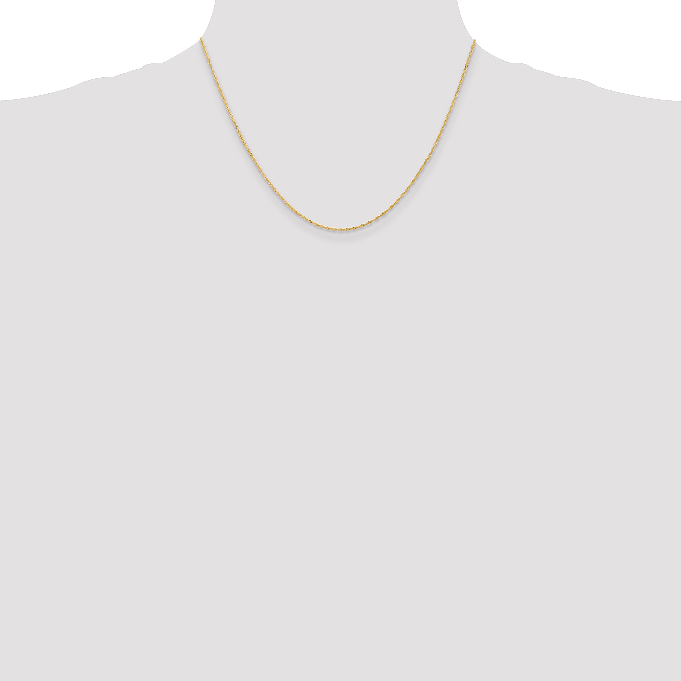 14K 14 inch 1.10mm Singapore with Spring Ring Clasp Chain PEN9