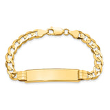 14k Polished Solid Chain/Solid Plate Curb Link 37x9mm Plate 7 inch ID Bracelet LID82