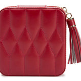 Ivory Caroline Zip Travel Case | Jewelry & Watch Organizer | Red