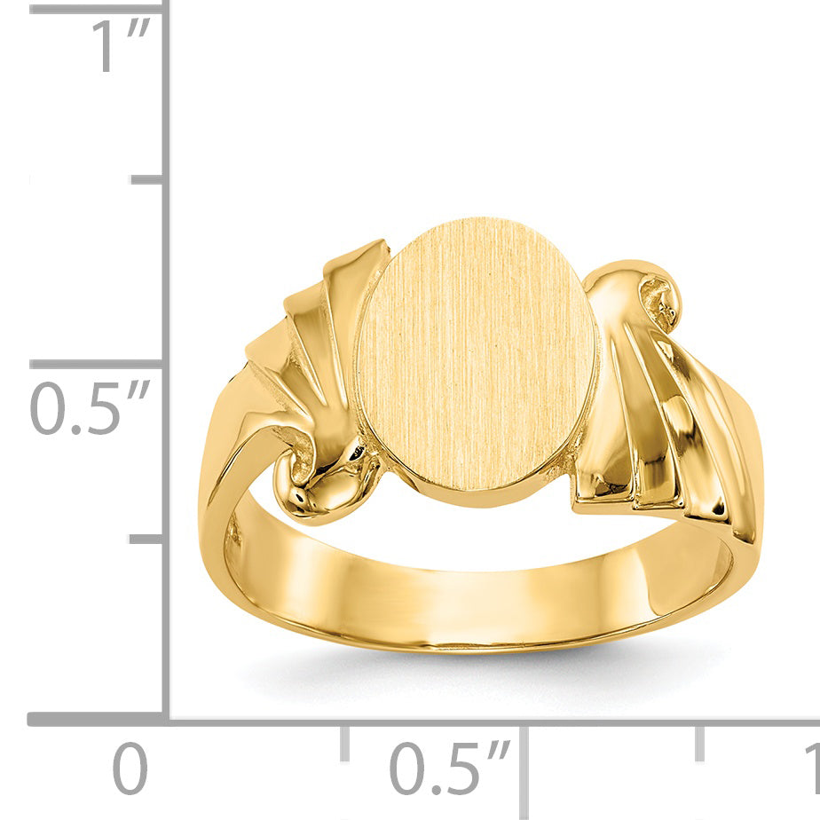 14k 8.5x10.0mm Open Back Signet Ring CH182