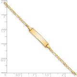 14k Polished Solid Chain/Solid Plate Flat Figaro Link 19.5x4.5mm Plate 7 inch ID Bracelet LID72