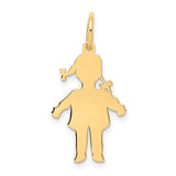 14k Plain Polished Small Girl Charm M101