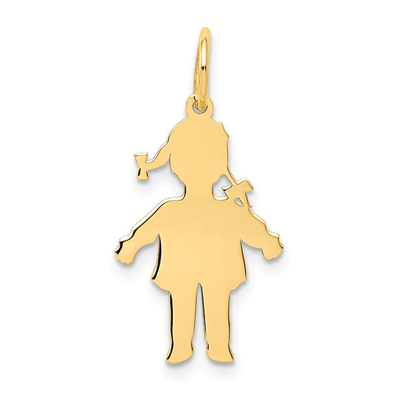 14k Plain Polished Small Girl Charm M101