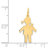 14k Plain Polished Small Girl Charm M101