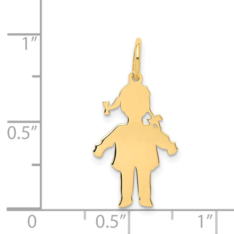 14k Plain Polished Small Girl Charm M101