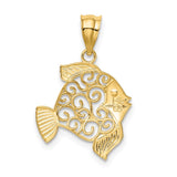 14k Filigree Fish Pendant K4872