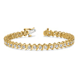 14k Complete 5.95 carat Round VS Diamond 2-prong S-link 7 inch Tennis Bracelet X706VS
