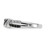 14k White Gold with Black Rhodium 1/4 carat White and Blue Diamond Swirl Ring RM5680