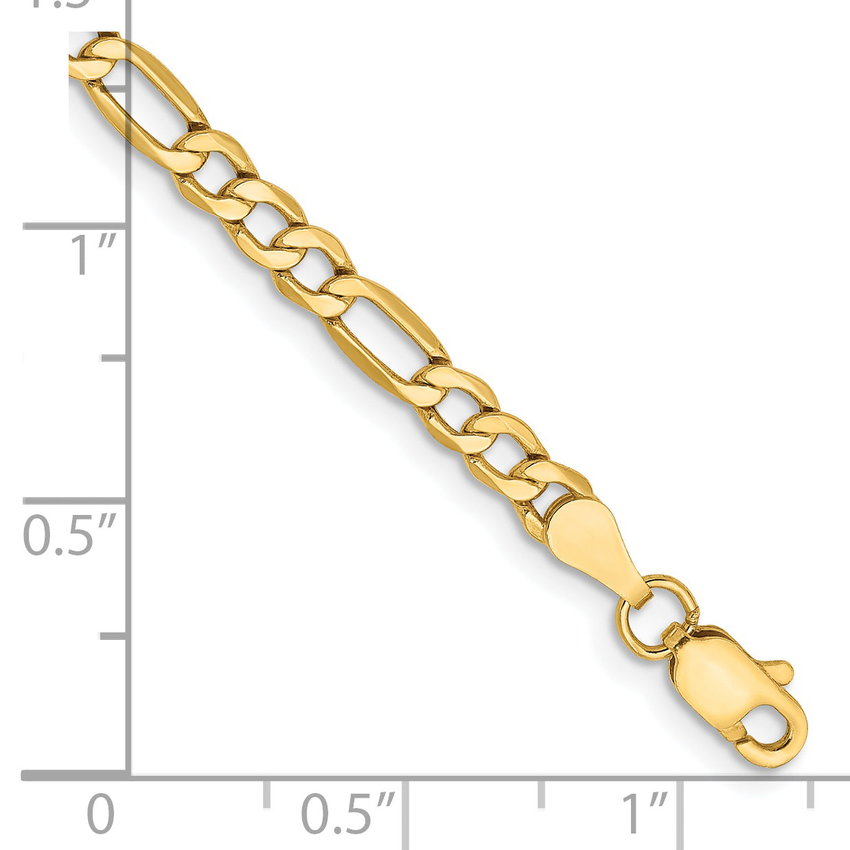 14K 10 inch 3.5mm Semi-Solid Figaro with Lobster Clasp Anklet BC93
