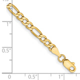 14K 10 inch 3.5mm Semi-Solid Figaro with Lobster Clasp Anklet BC93
