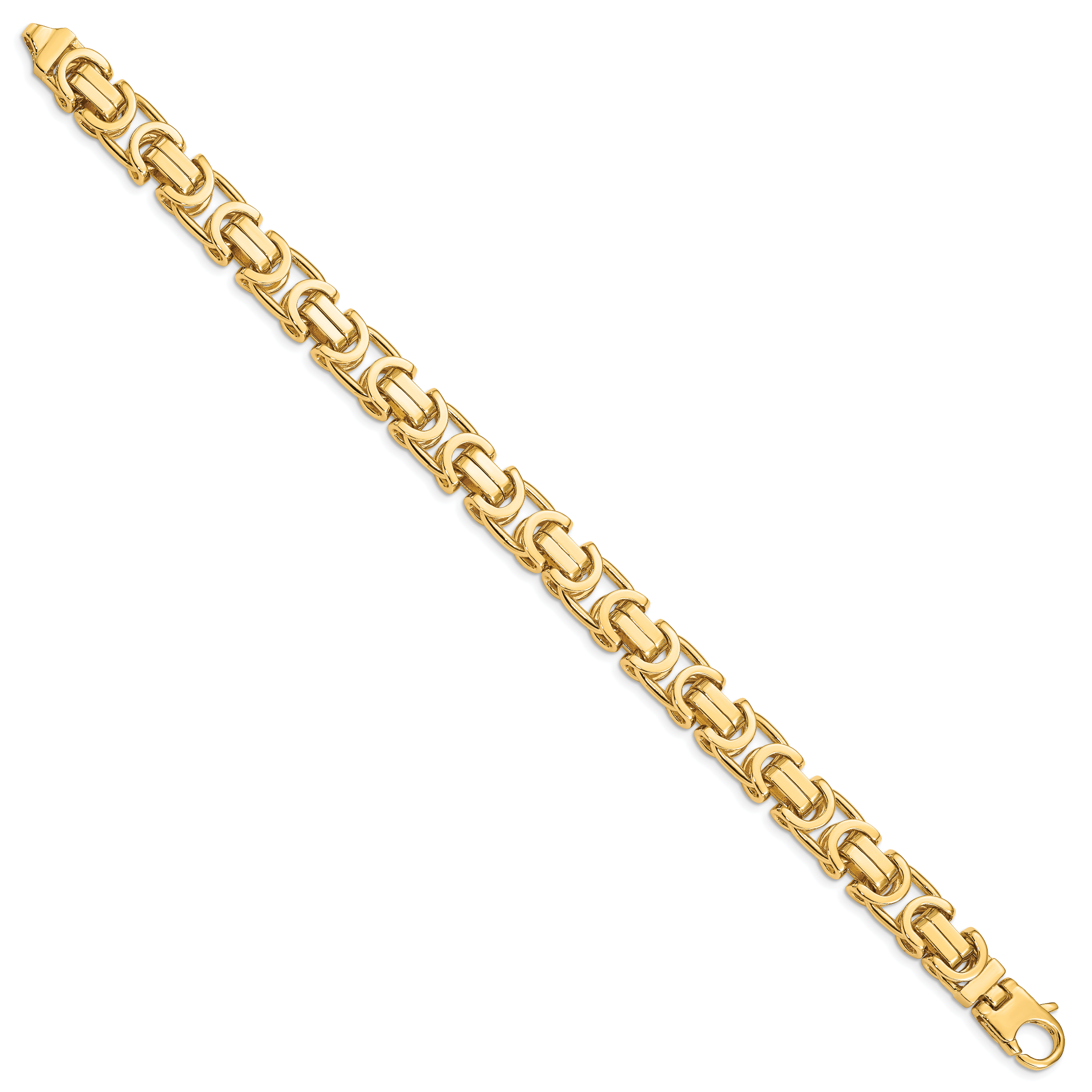 14K 20 inch 10.1mm Hand Polished Byzantine Link with Lobster Clasp Chain LK415