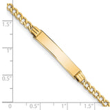14k Polished Semi-Solid Chain/Solid Plate Cuban Link 25.5x5mm Plate 7 inch ID Bracelet DCID106