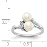 14k White Gold 5.5mm FW Cultured Pearl VS Diamond ring Y4371PL/VS