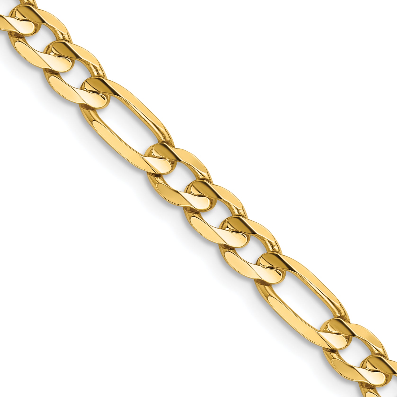 14K 26 inch 5.5mm Concave Open Figaro with Lobster Clasp Chain LFG140