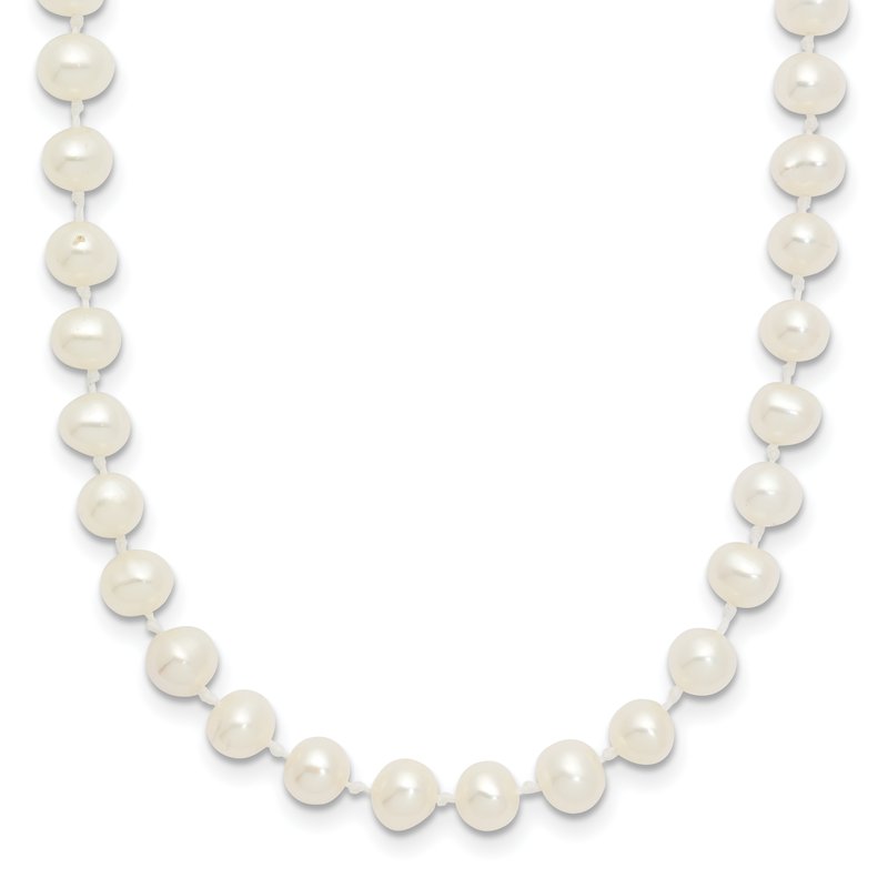14k 4-5mm White Semi-Round Freshwater Cultured Pearl 12 inch Necklace XF451