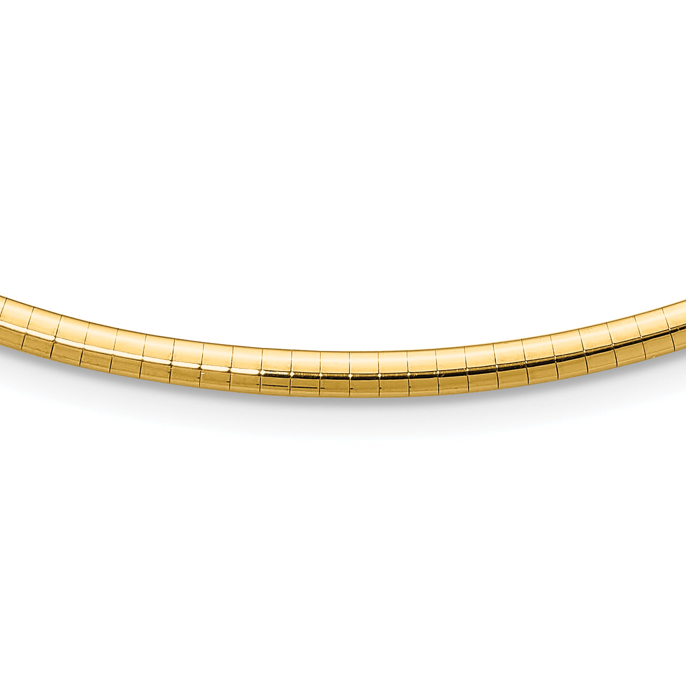 14k Polished 3mm Lightweight 16 inch Domed Omega Necklace ODL3