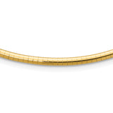 14k Polished 3mm Lightweight 16 inch Domed Omega Necklace ODL3