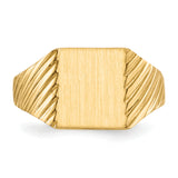 14k 8.0x9.5mm Closed Back Signet Ring RS369
