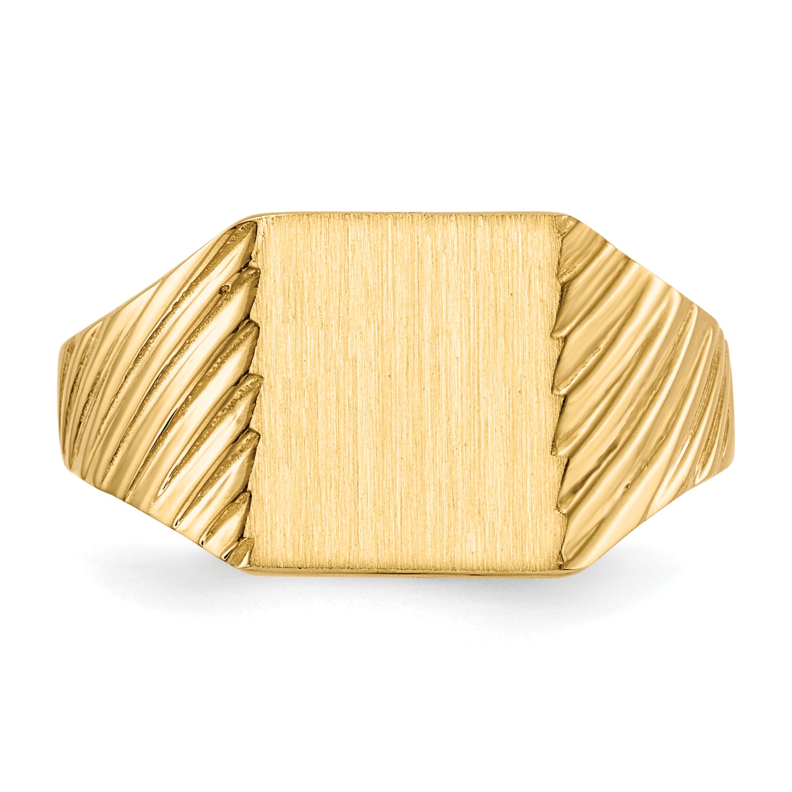 14k 8.0x9.5mm Closed Back Signet Ring RS369