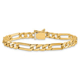 14K 18 inch 6mm Hand Polished Figaro Link with Box Catch Clasp Chain LK154