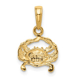 14k Small Crab Pendant K2990